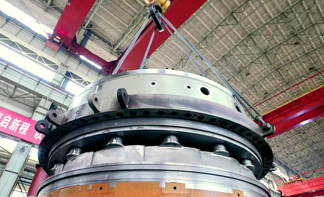 水輪機裝配現(xiàn)場。受訪者供圖